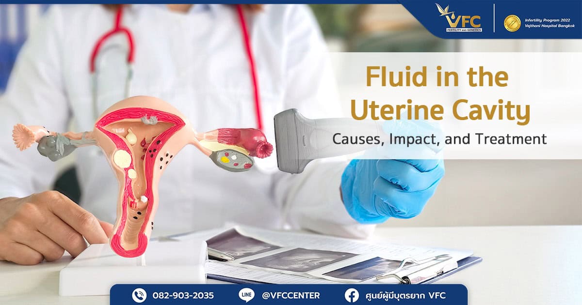 Ultrasound showing endometrial fluid detected during evaluation.