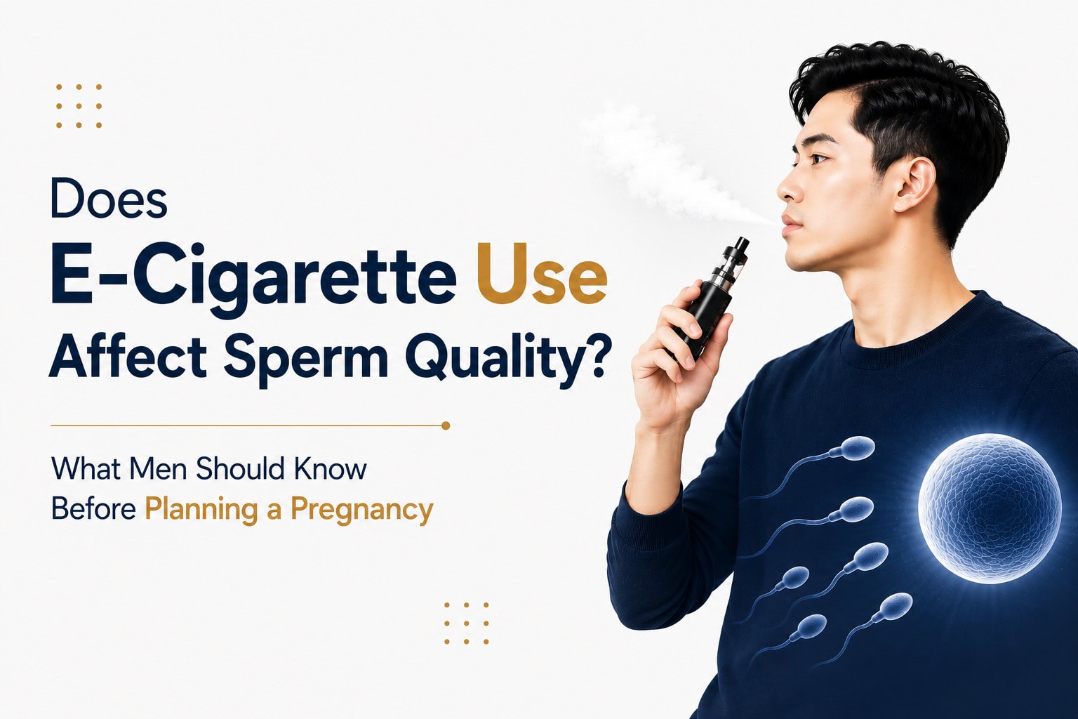 Man using an e-cigarette and its impact on sperm quality and male fertility